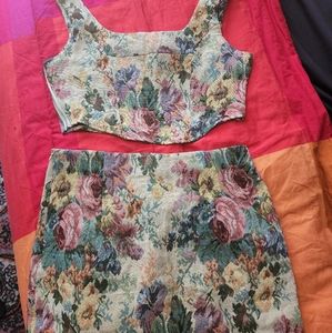 Cider two piece floral crop n mini skirt